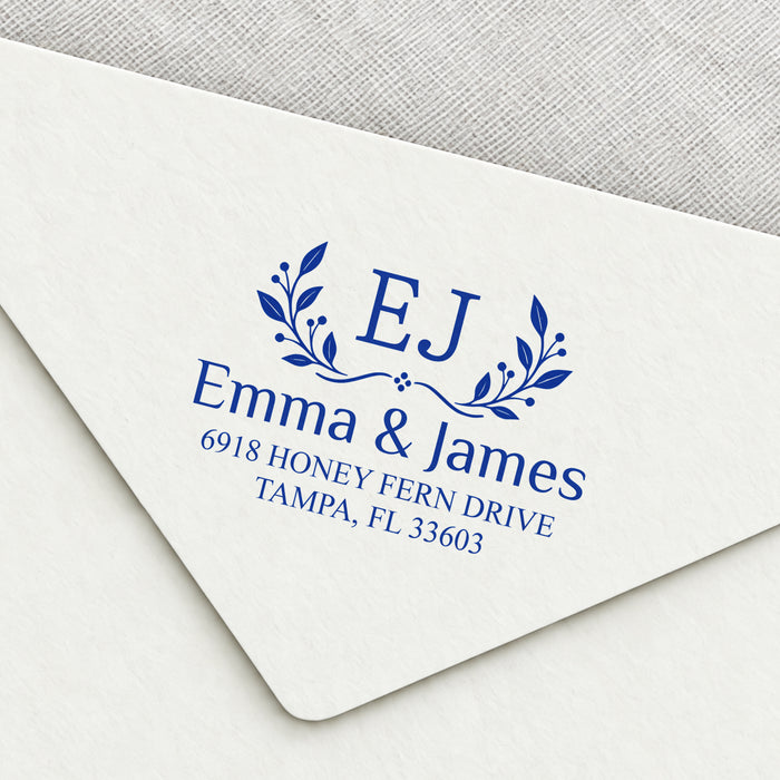 Laurel Crest Wedding Return Address Stamp