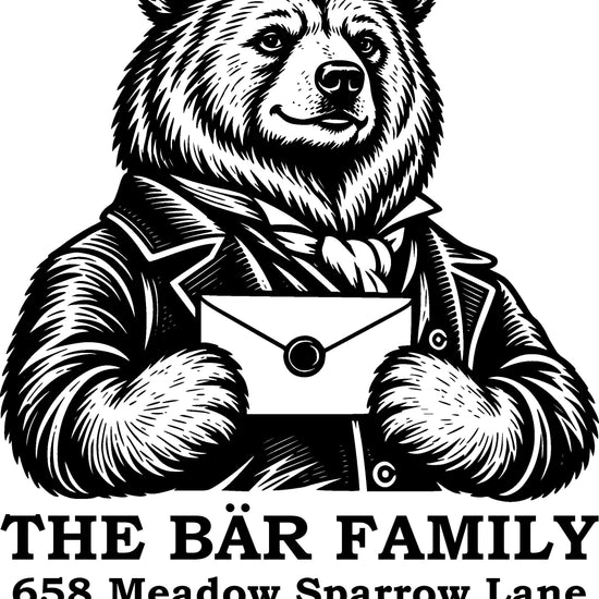 Gentleman Bear Return Address Stamp