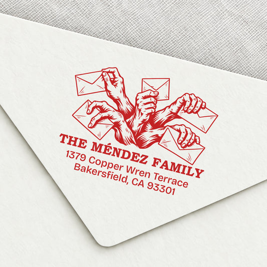 Reaching Hands Return Address Stamp
