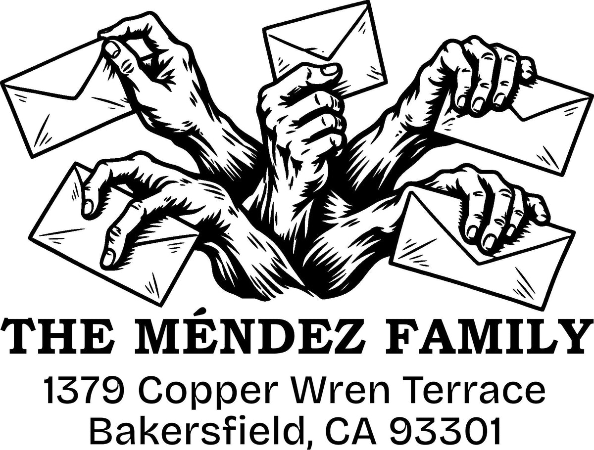 Reaching Hands Return Address Stamp