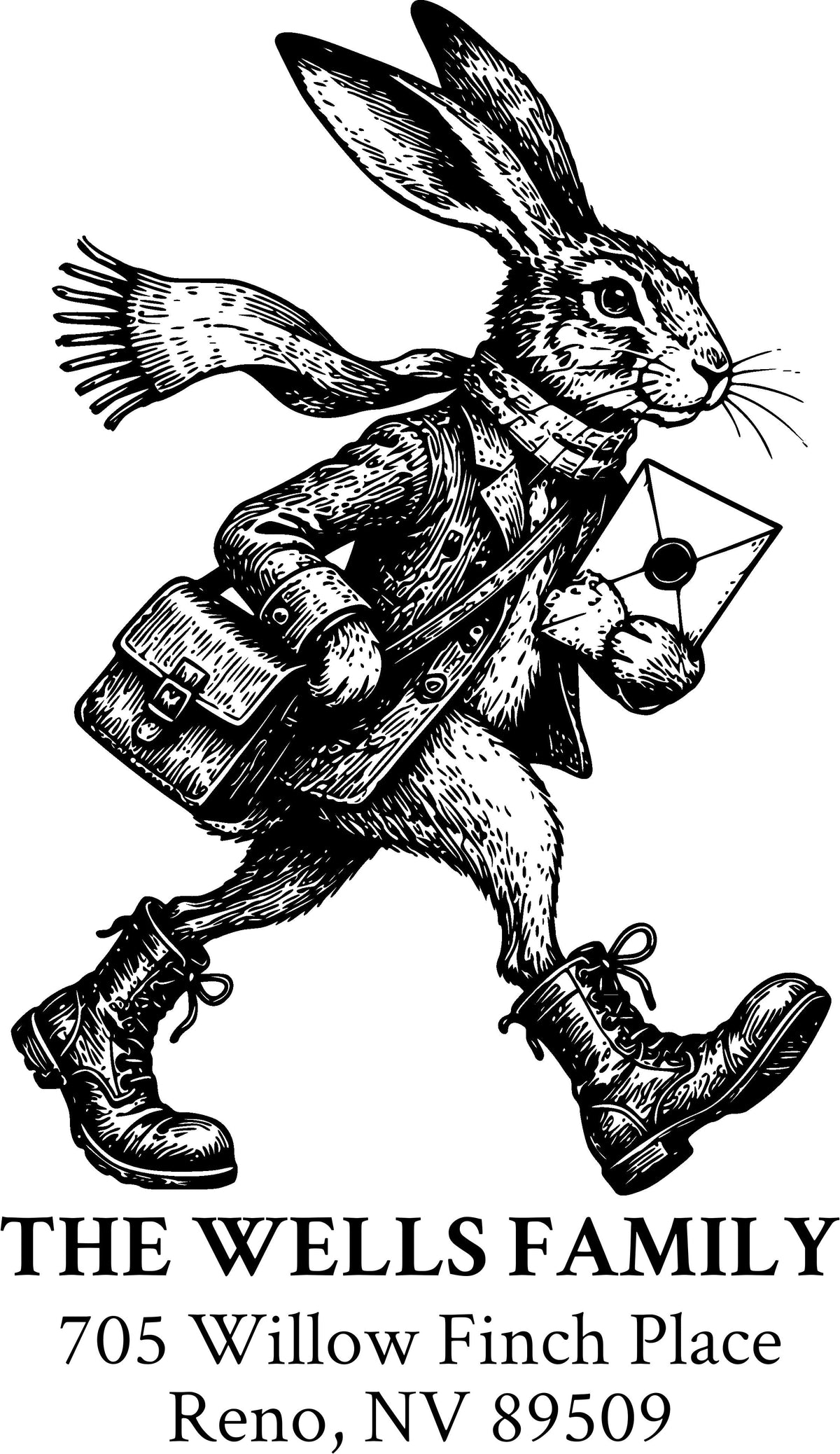 Postal Hare Return Address Stamp
