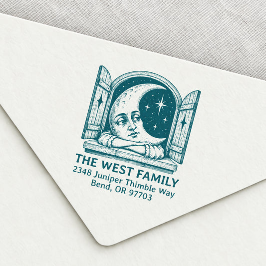 Moon at the Window Return Address Stamp