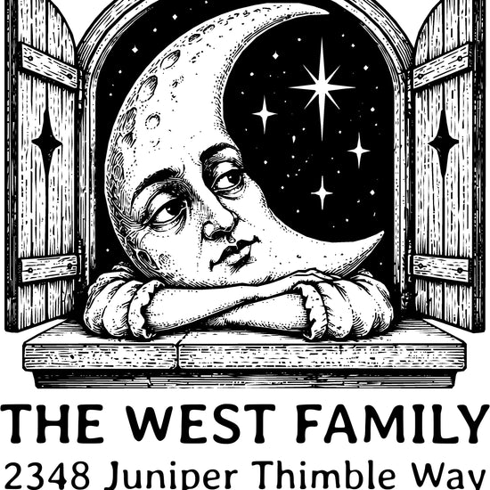 Moon at the Window Return Address Stamp
