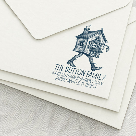 Walking House Return Address Stamp