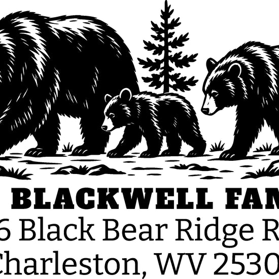 Bear Family Return Address Stamp