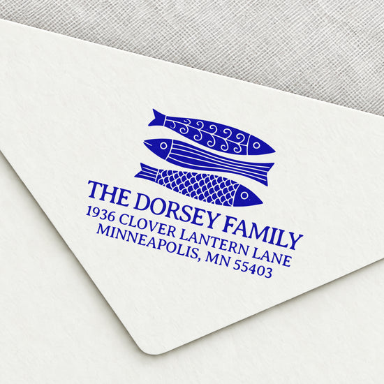 Three Sardines Return Address Stamp