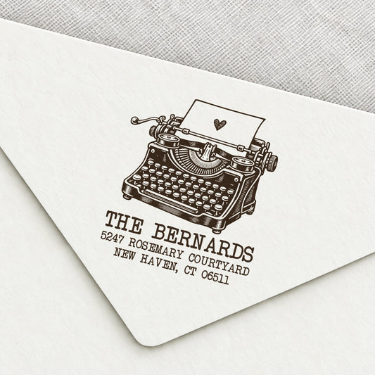Love Letter Typewriter Return Address Stamp