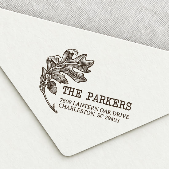 Oak and Acorn Return Address Stamp