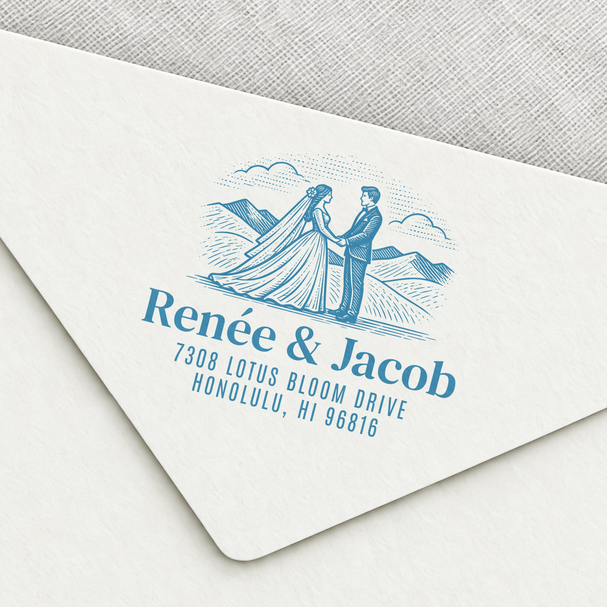 Mountain Vows Wedding Return Address Stamp