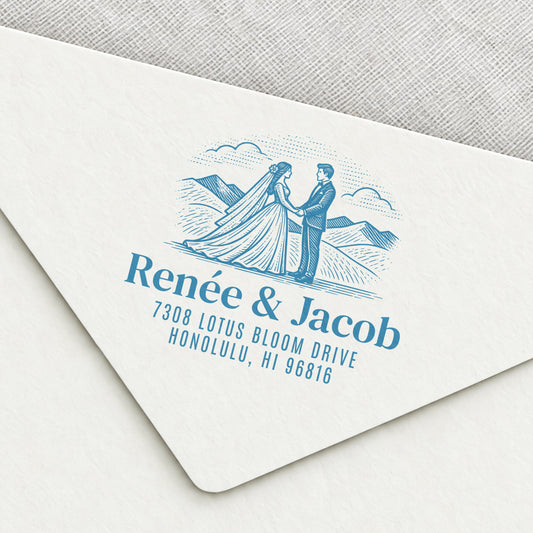 Mountain Vows Wedding Return Address Stamp