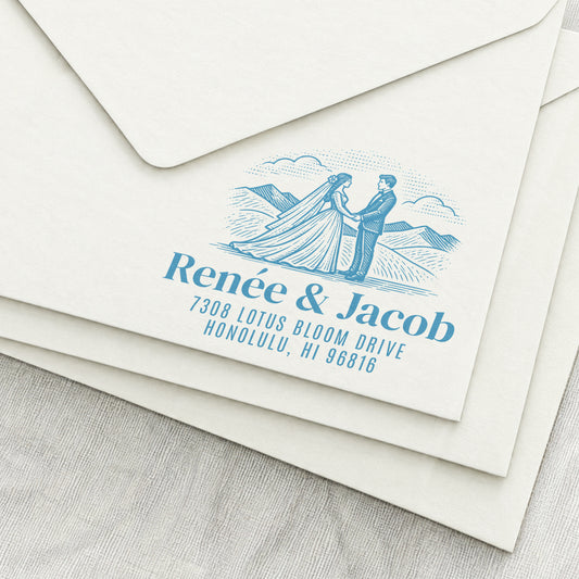 Mountain Vows Wedding Return Address Stamp
