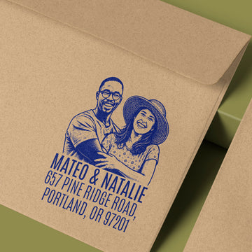 Custom Return Address Portrait Stamp