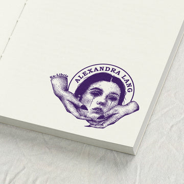 Dark Academia Gothic Woman Library Stamp