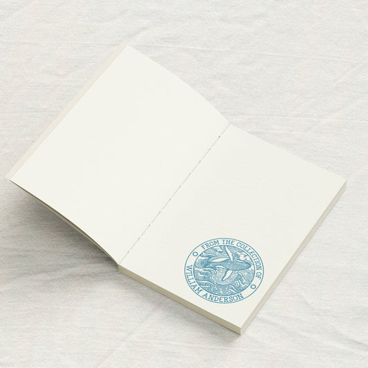 Whale and Waves Engraving Library Stamp