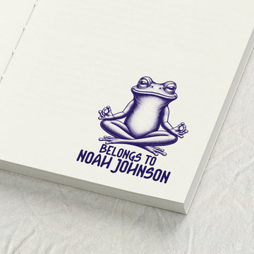 Meditating Frog Library Stamp