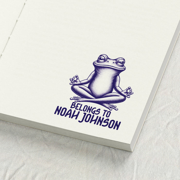 Meditating Frog Library Stamp