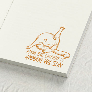 Grooming Kitten Line Art Library Stamp