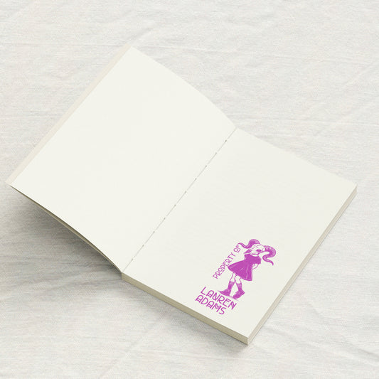 Ram Skull Girl Gothic Art Library Stamp