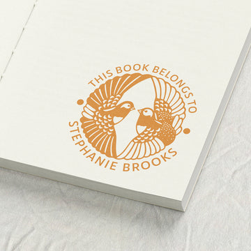 Folk Art Birds Library Stamp