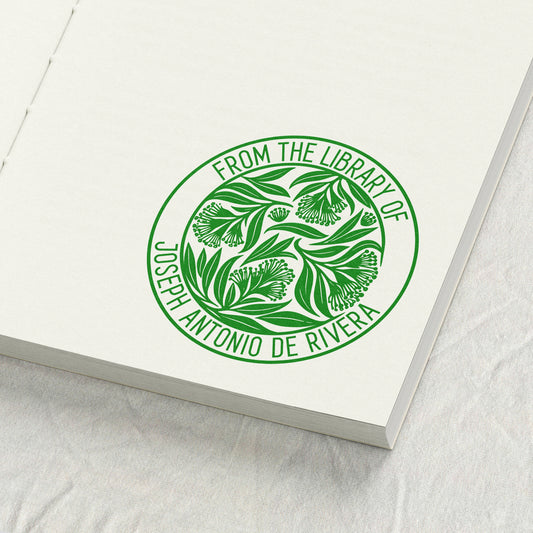 Eucalyptus Blossom Botanical Art Library Stamp
