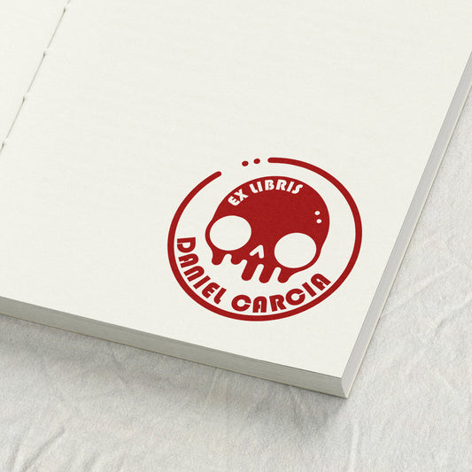 Dripping Skull Gothic Library Stamp