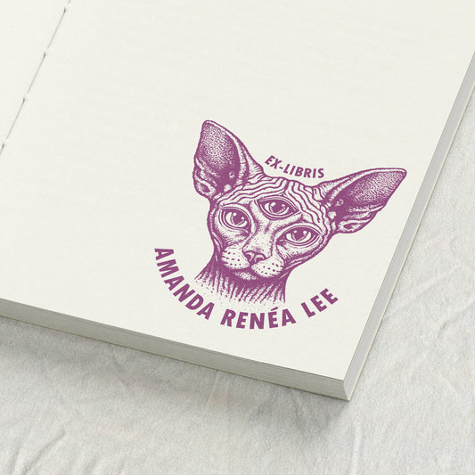 Third Eye Sphynx Cat Library Stamp
