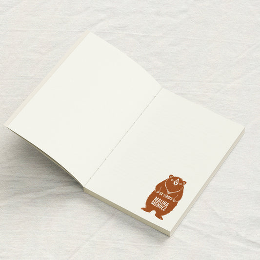 Illustrated Bear Library Stamp