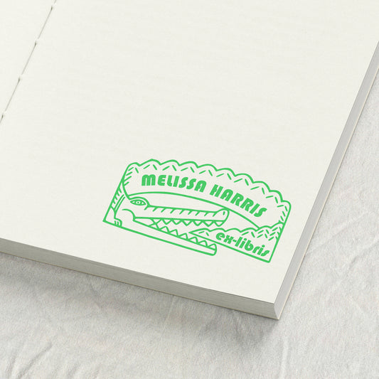 Whimsical Crocodile Line Art Library Stamp