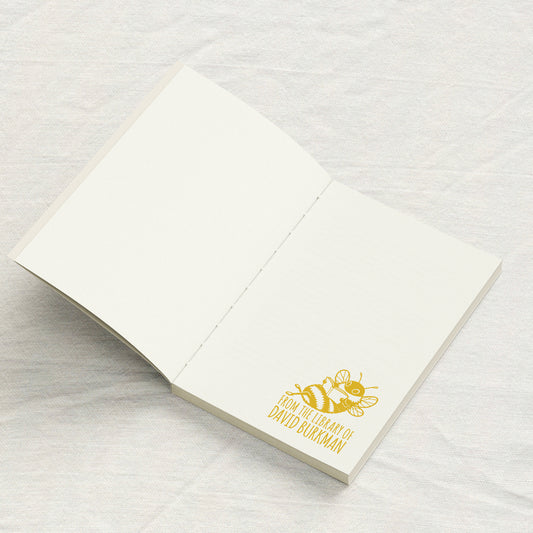 Reading Bee Ink Drawing Library Stamp