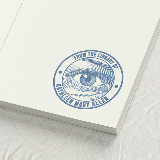 Vintage Eye Engraving Library Stamp