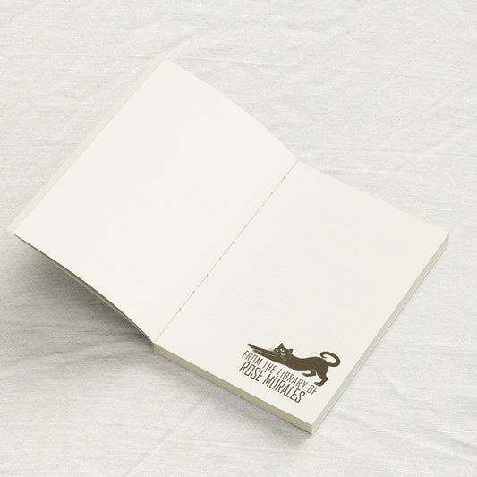 Three-Eyed Black Cat Library Stamp