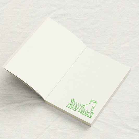 Sitting Frog Reading - Library Stamp