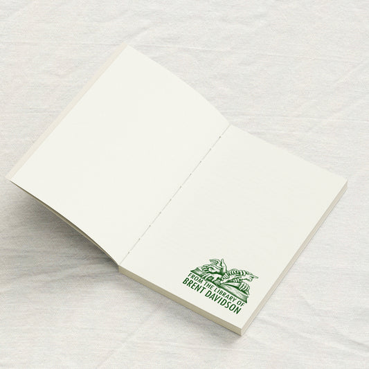 Gothic Hands and Open Book Library Stamp