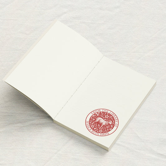 Vintage Lamb & Floral Filigree Library Stamp