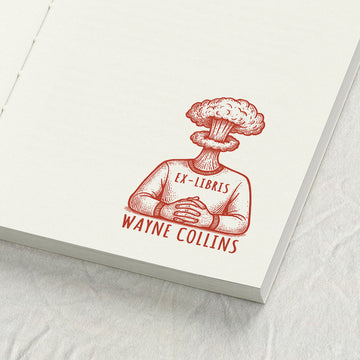 Surrealist Mushroom Cloud Head Library Stamp