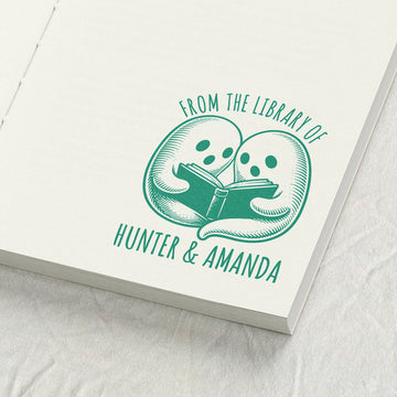 Two Ghosts Reading Library Stamp