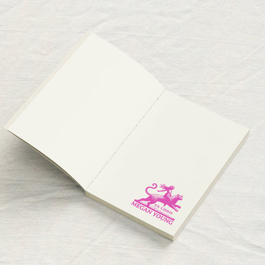 Woman Riding Leopard Library Stamp
