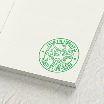 Ginkgo Leaf Botanical Library Stamp