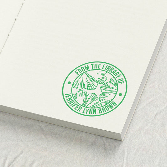 Ginkgo Leaf Botanical Library Stamp