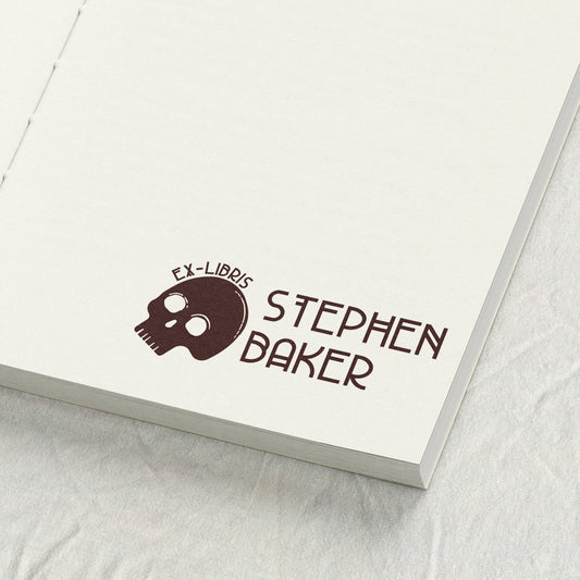 Gothic Skull Library Stamp