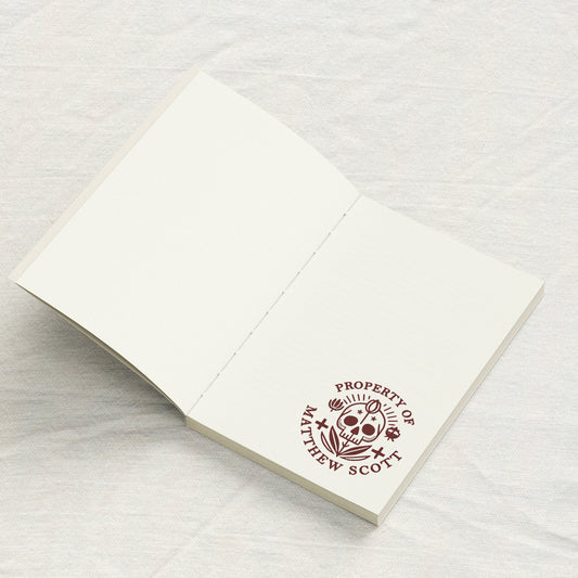 Skull and Florals Library Stamp