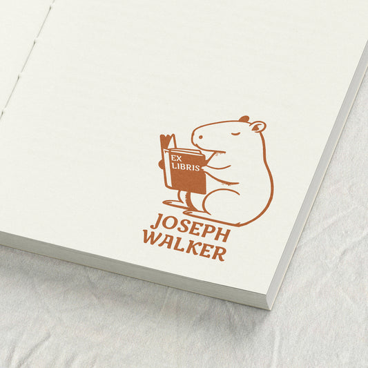 Illustrated Capybara Library Stamp