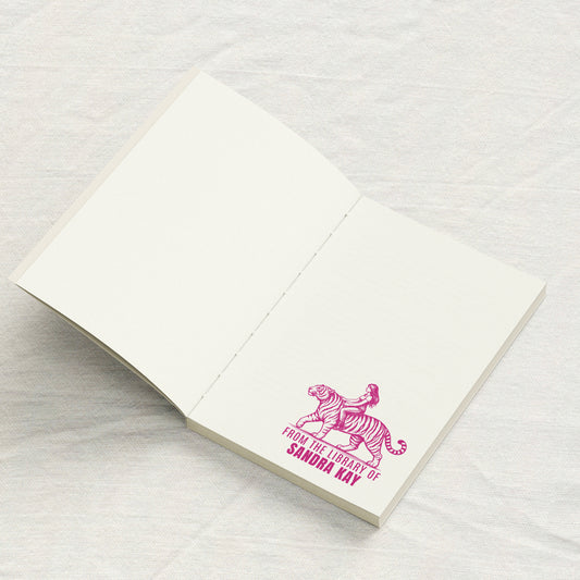 Woman Riding Tiger Library Stamp
