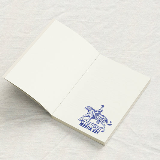 Man Riding Tiger Library Stamp