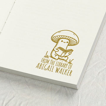 Mushroom Reading Library Stamp