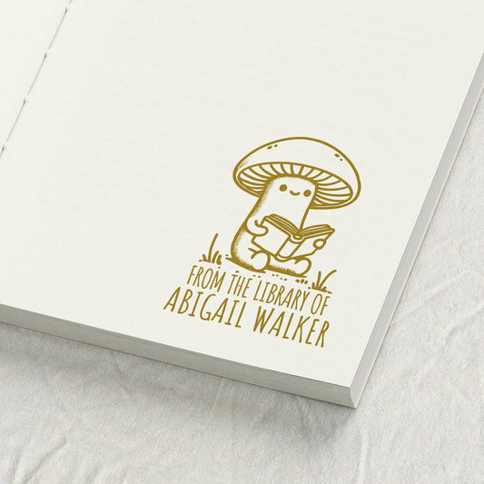 Mushroom Reading Library Stamp