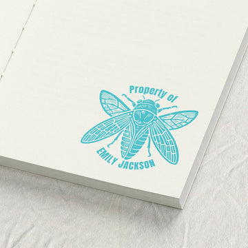 Cicada Linocut Style Library Stamp