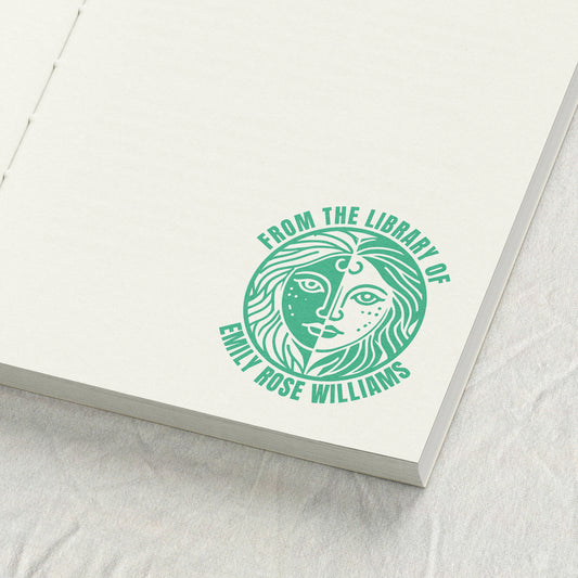 Sun and Moon Face Library Stamp