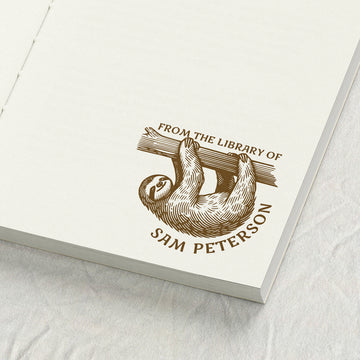 Hanging Sloth Library Stamp