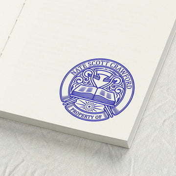 Art Nouveau Library Crest Library Stamp
